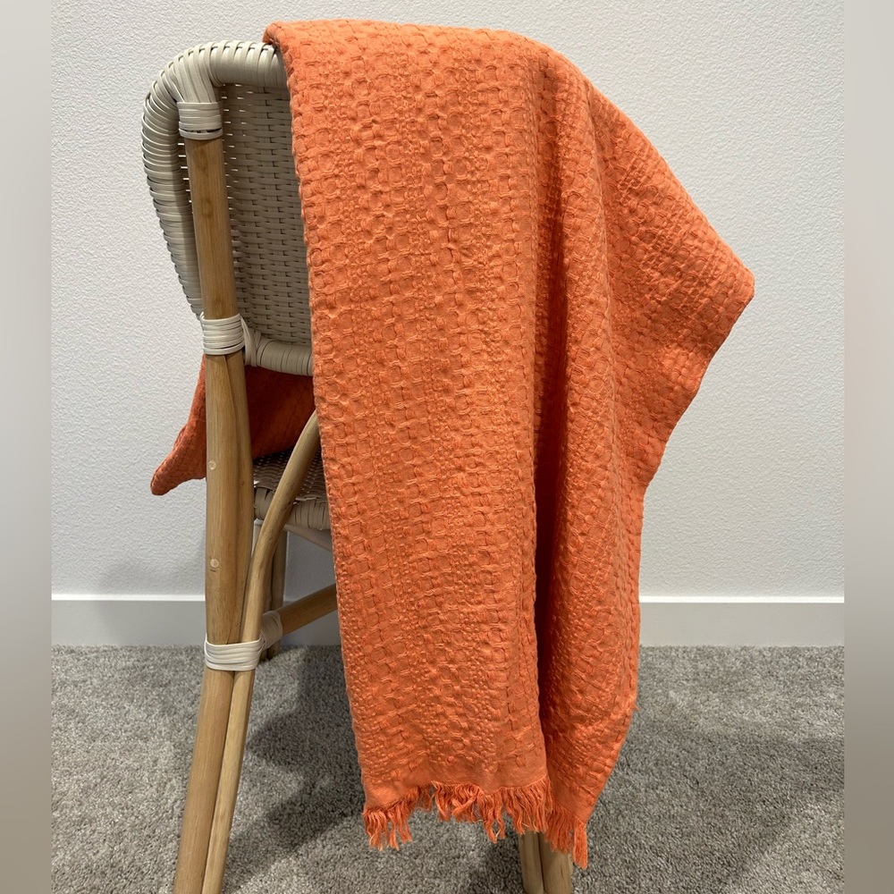 Bright coral textured throw from Opalhouse
